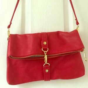 Red leather Steve Madden crossbody bag